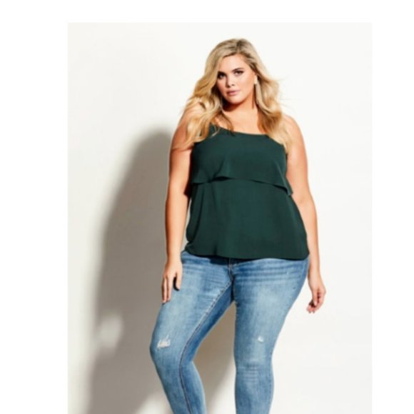 City Chic Tops - City Chic pullover tiered style cami top